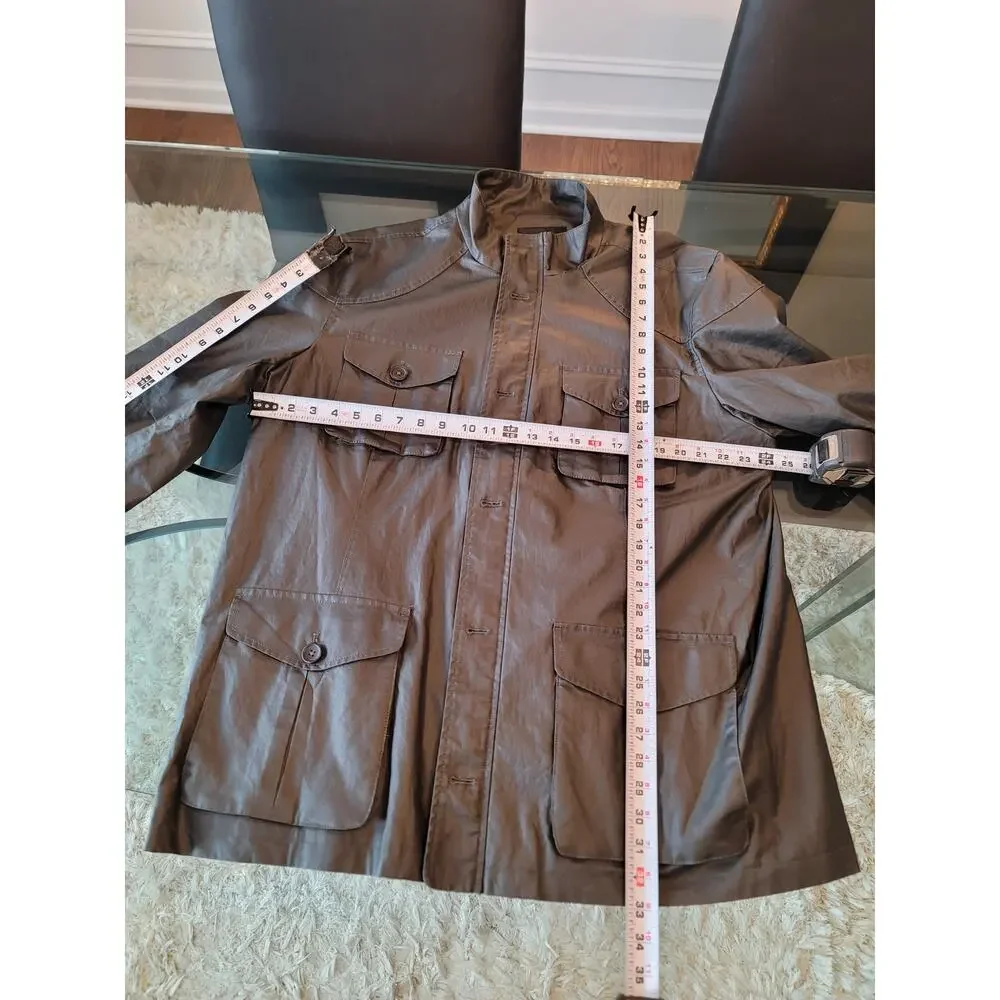 Banana Republic Utility Jacket Men's XXL Dark Grey Four Front Cargo Pockets
